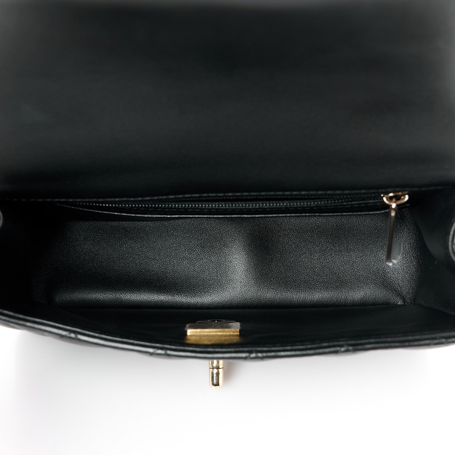 Chanel Lambskin Quilted Mini Top Handle Rectangular Flap Black 5 of 12