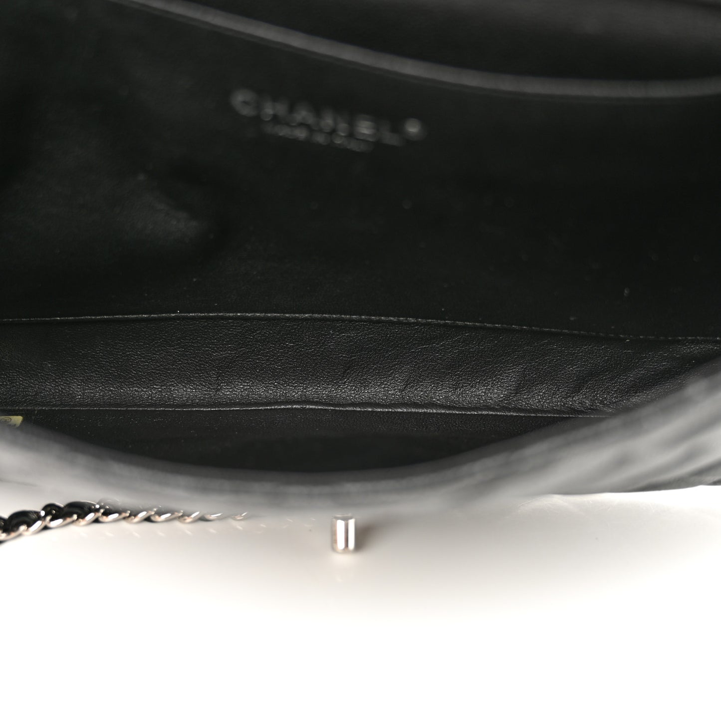 Caviar Quilted Clutch With Chain Flap Black