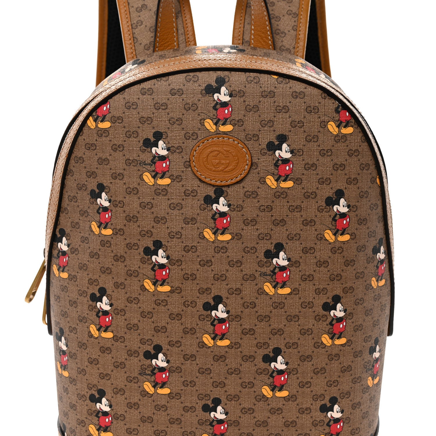 Gucci X DISNEY Mini Vintage GG Supreme Monogram Mickey Mouse Small Dome Backpack Beige Vintage Sun Oil 8 of 10
