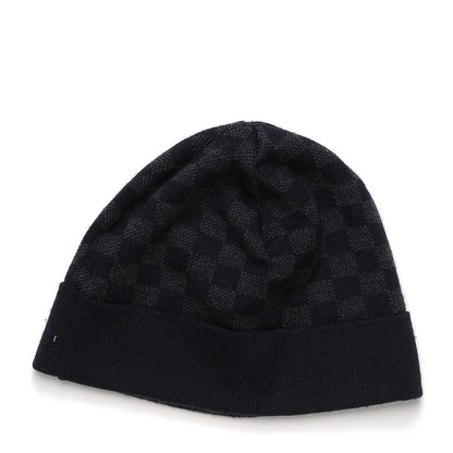 Louis Vuitton Wool Bonnet Petit Damier Beanie Hat Navy 3 of 6