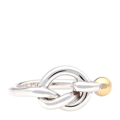 Tiffany Sterling Silver 18K Yellow Gold Love Knot Ring 48 4.5 1 of 5