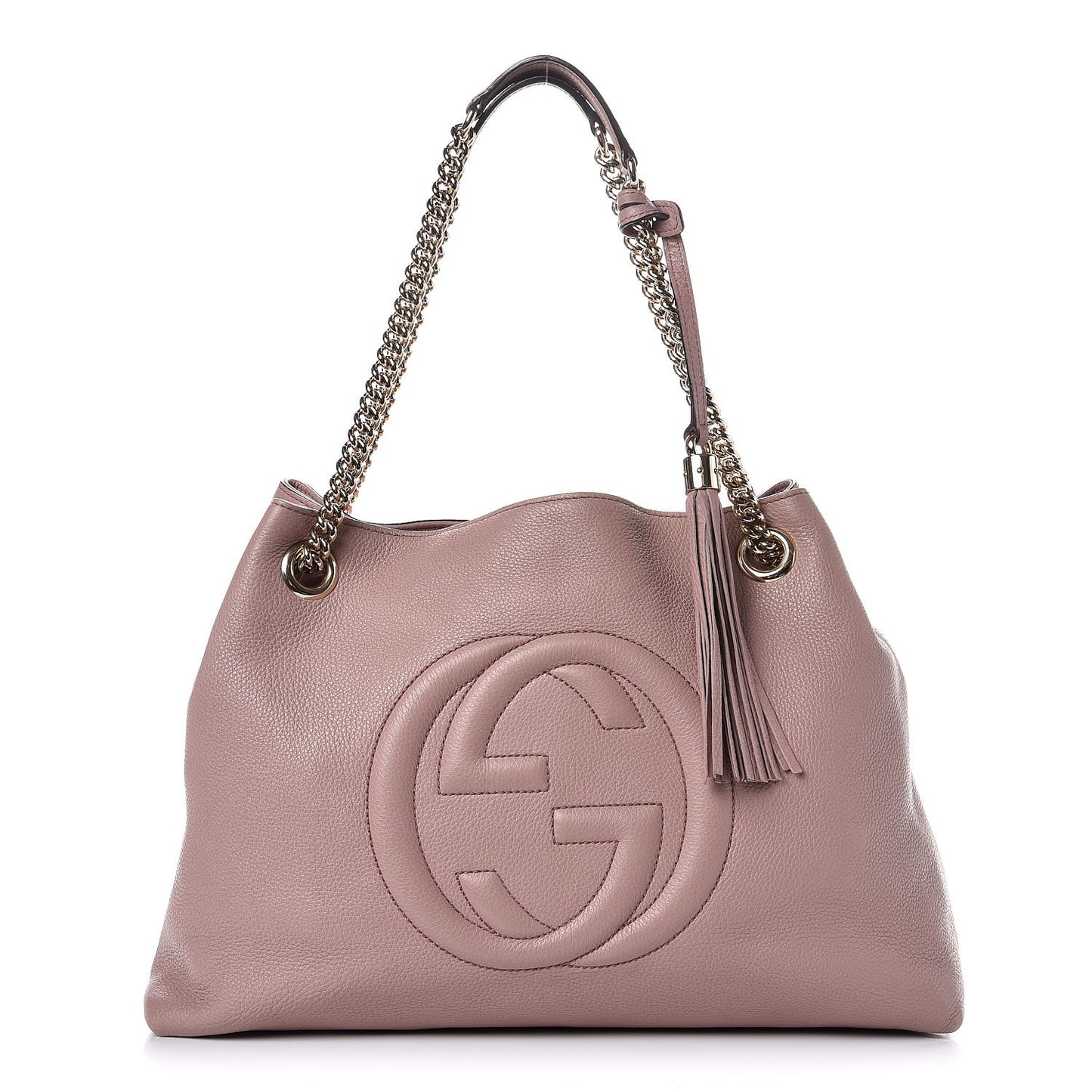 Pebbled Calfskin Medium Soho Chain Shoulder Bag Dark Cipria