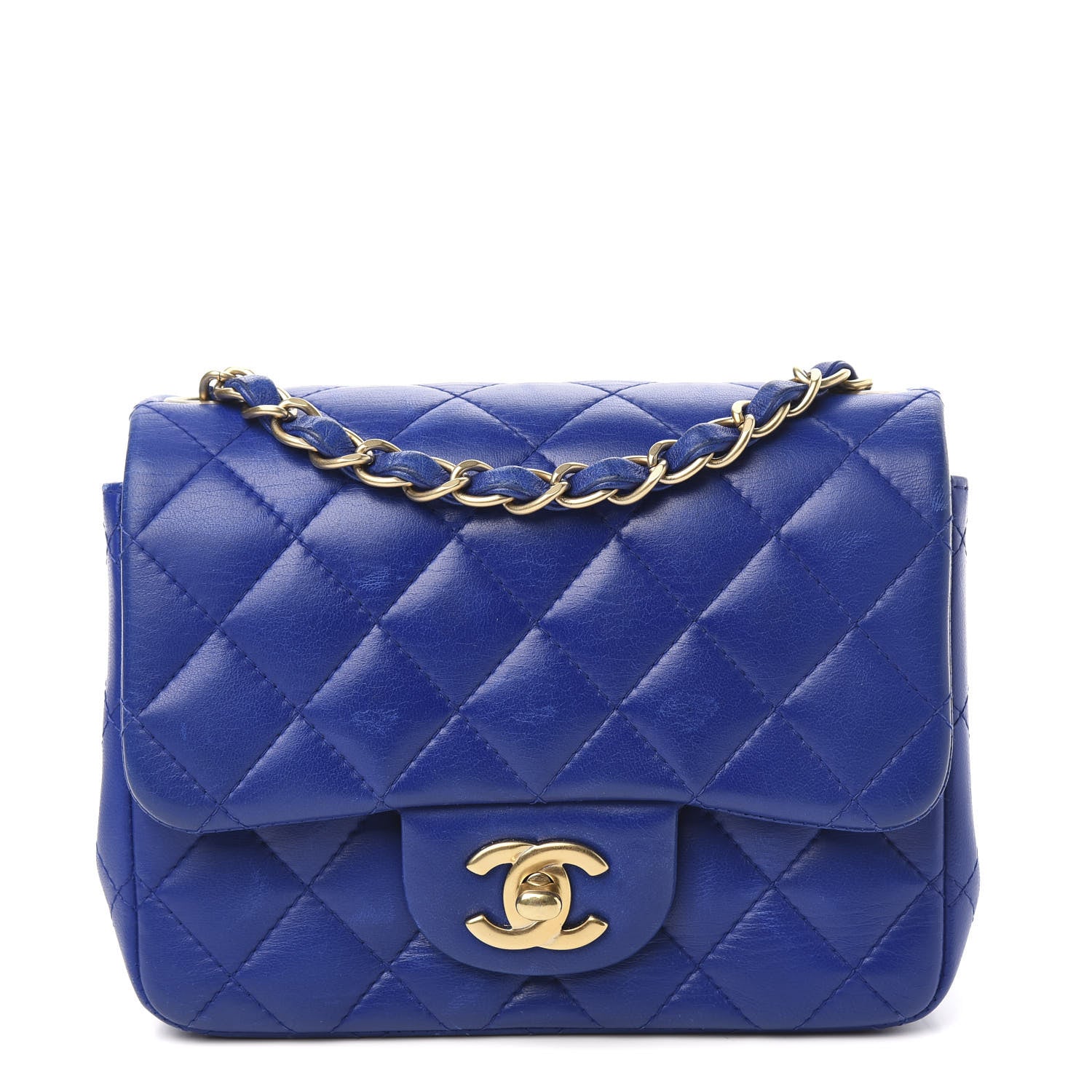 Chanel Lambskin Quilted Mini Square Flap Blue 1 of 13