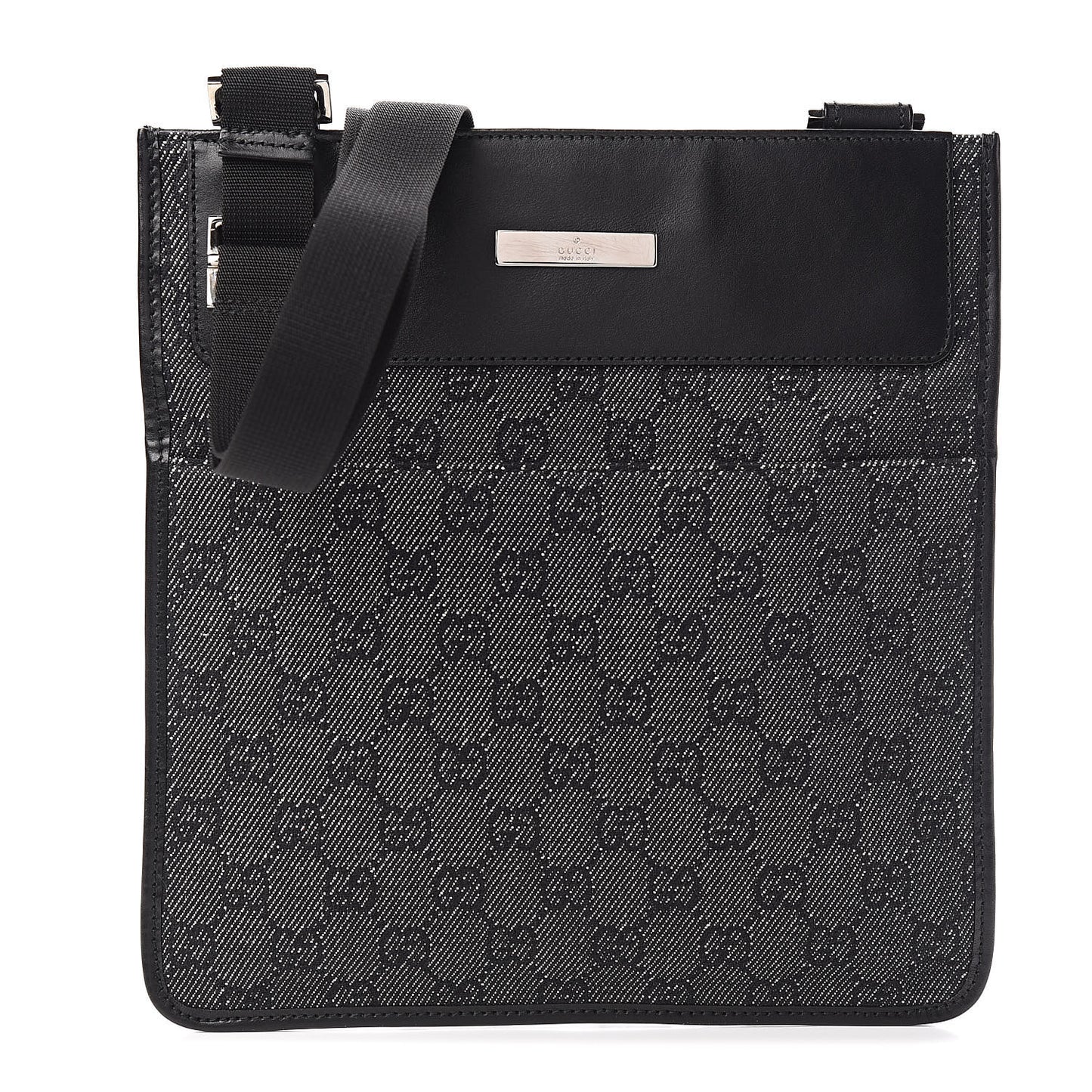 GG Monogram Messenger Crossbody Bag Black