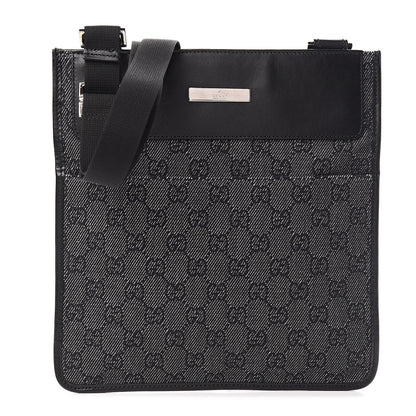 Gucci GG Monogram Messenger Crossbody Bag Black 1 of 11