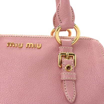 Miu Miu Goatskin Madras Bowling Bag Rosa 7 of 9