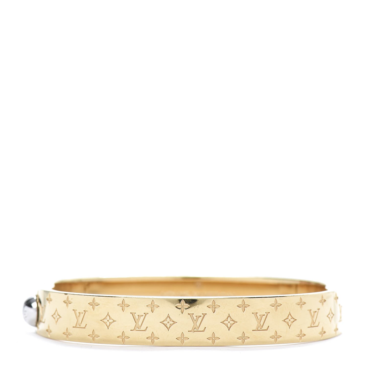 Louis Vuitton Brass Monogram Nanogram Cuff S Gold 1 of 7