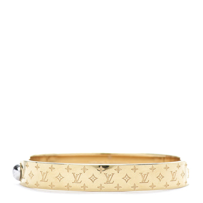 Louis Vuitton Brass Monogram Nanogram Cuff S Gold 1 of 7
