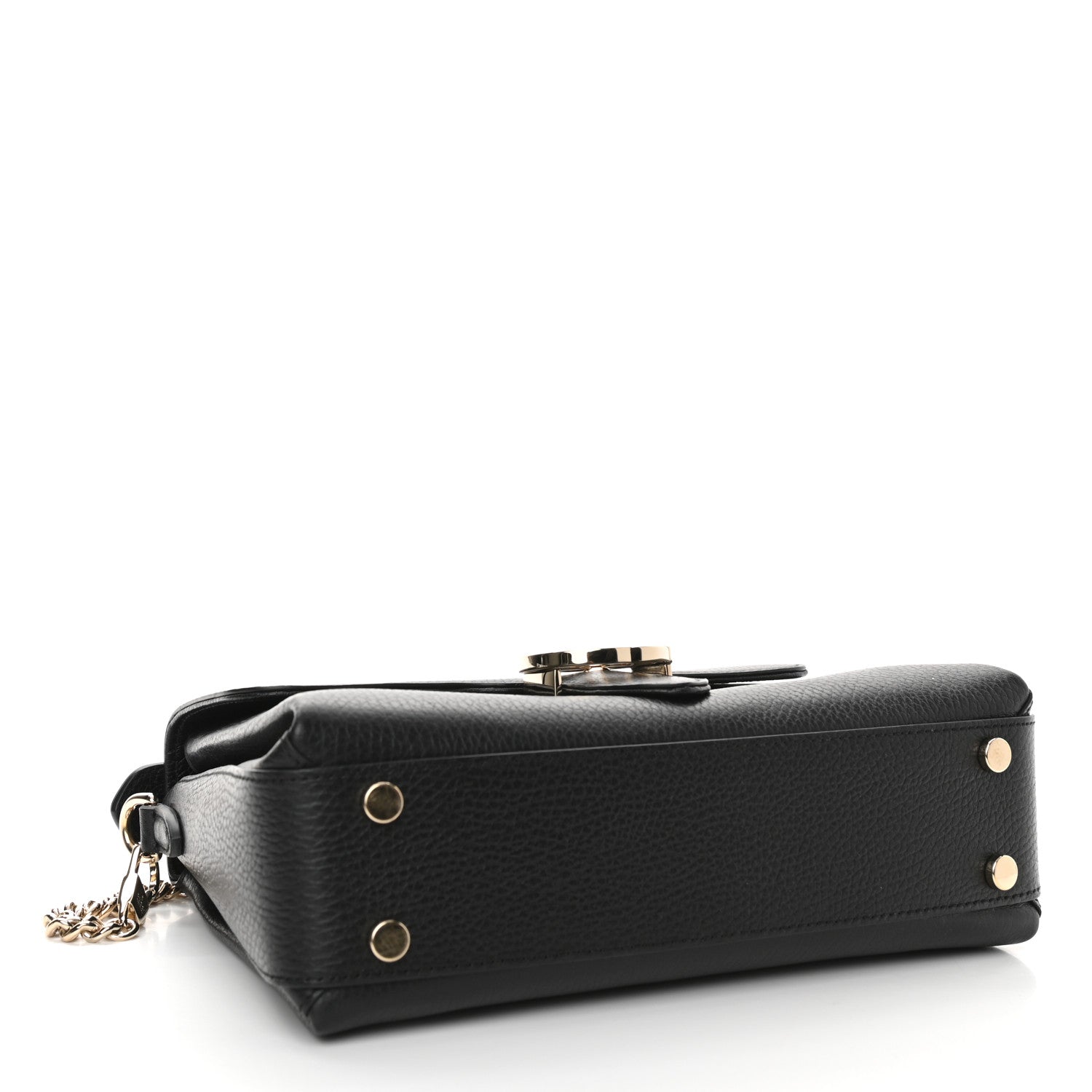 Gucci Dollar Calfskin Interlocking G Top Handle Shoulder Bag Black 4 of 13