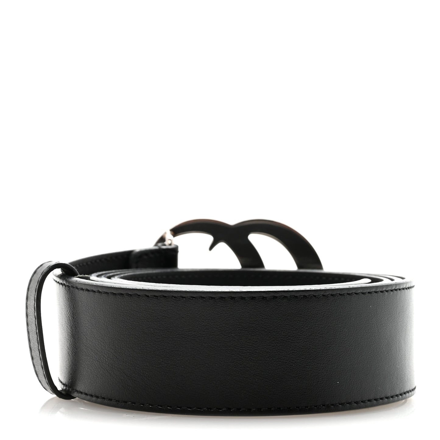Plutone Calfskin Palladium Double G 40mm Belt 110 44 Belt Black
