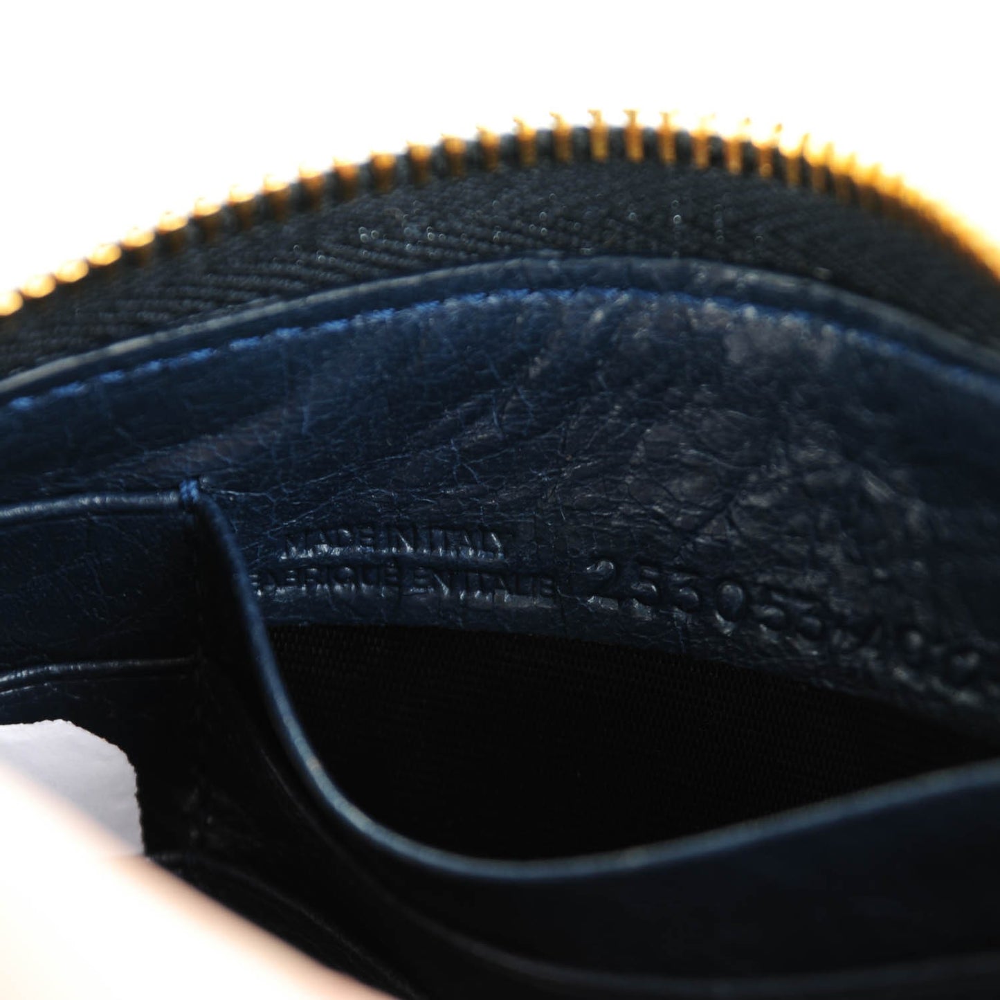 Agneau Arena Giant 12 Gold Hardware Continental Zip Around Wallet Bleu Obscur