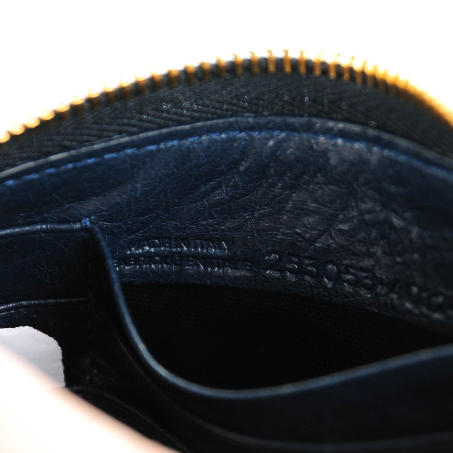 Balenciaga Agneau Arena Giant 12 Gold Hardware Continental Zip Around Wallet Bleu Obscur 7 of 7