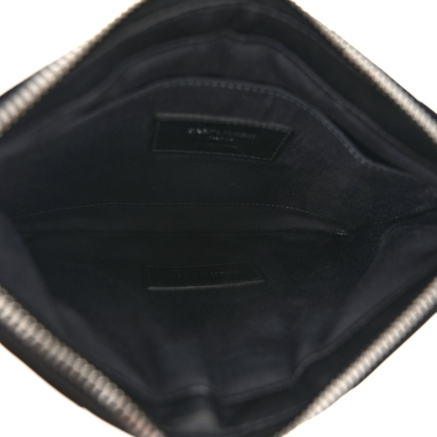 Calfskin Matelasse Chevron Monogram Pouch Black
