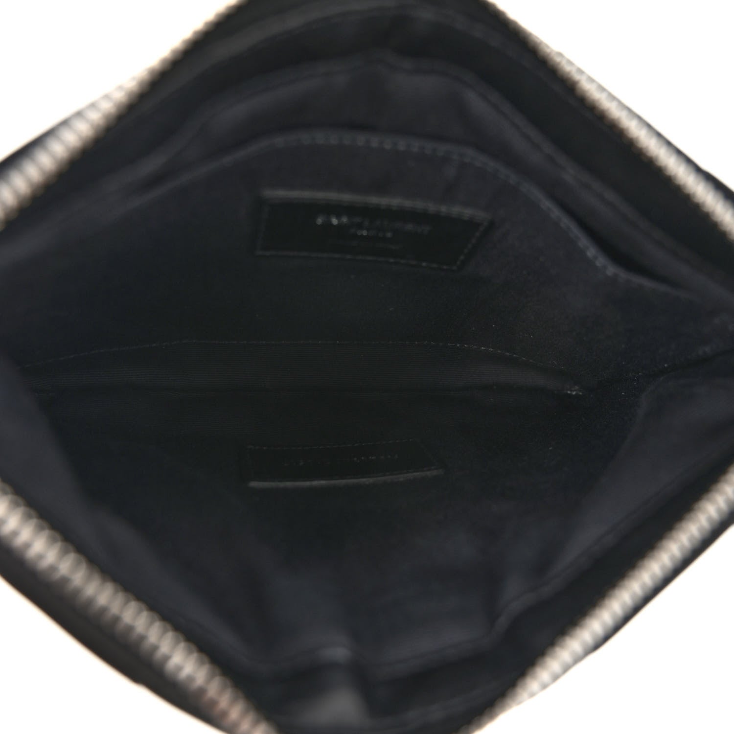 Saint Laurent Calfskin Matelasse Chevron Monogram Pouch Black 5 of 8