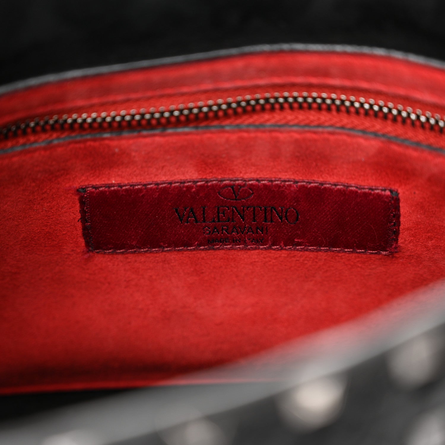 Valentino Garavani Craquele Nappa Medium Rockstud Spike Shoulder Bag Black 6 of 15