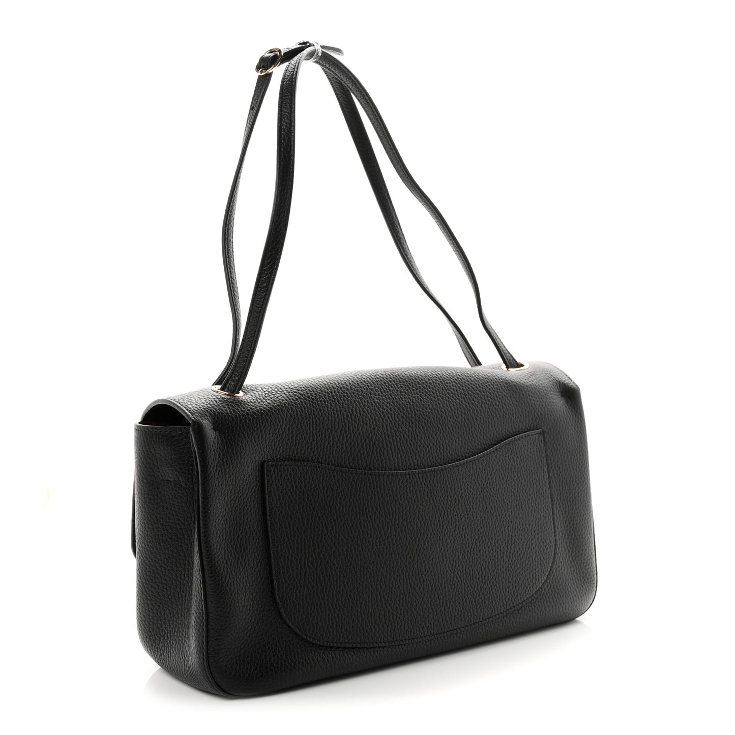 Grained Calfskin Small Souplissimo Maxi Flap Black