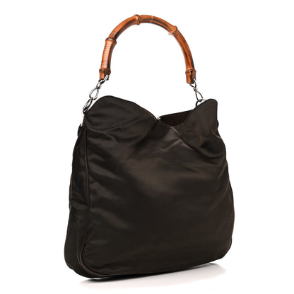 Gucci Nylon Bamboo Hobo Green 2 of 4