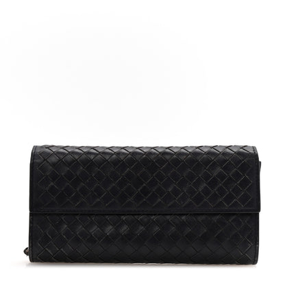 Bottega Veneta Nappa Intrecciato Continental Flap Wallet Dark Blue 1 of 13
