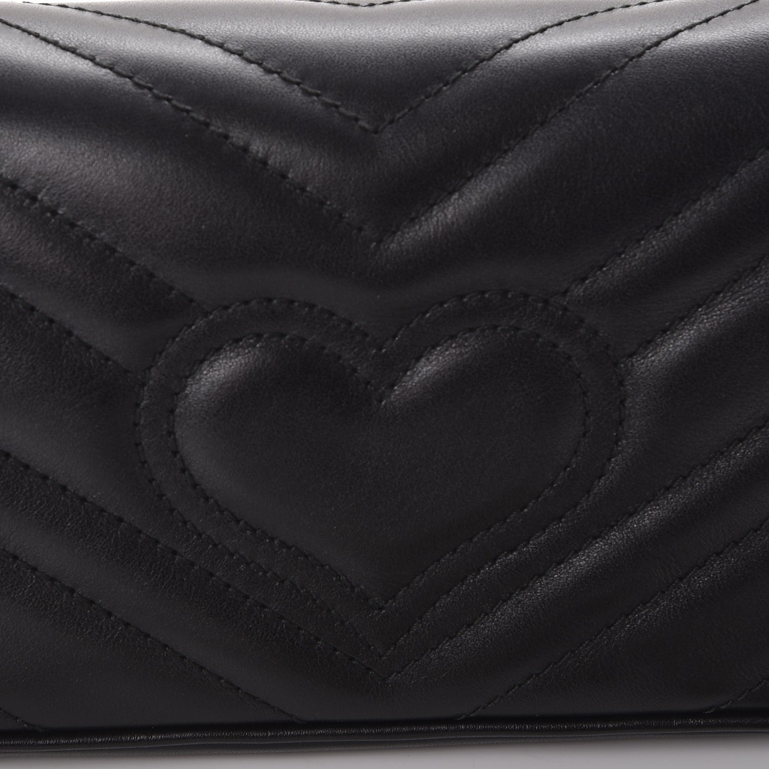 Gucci Calfskin Matelasse Super Mini GG Marmont Shoulder Bag Black 9 of 10