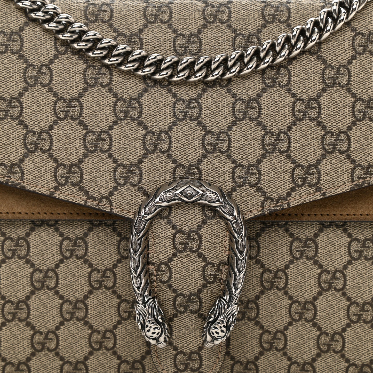GG Supreme Monogram Medium Dionysus Shoulder Bag Taupe