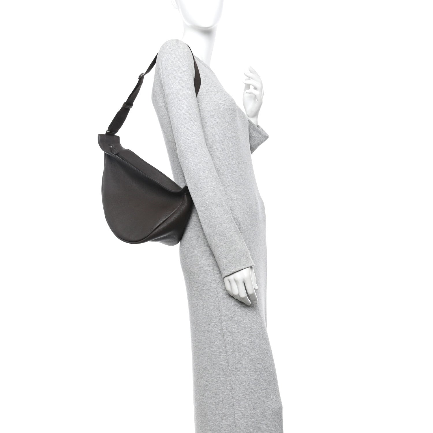 The Row Grained Calfskin Large Slouchy Banana Bag Brunette 2 of 11