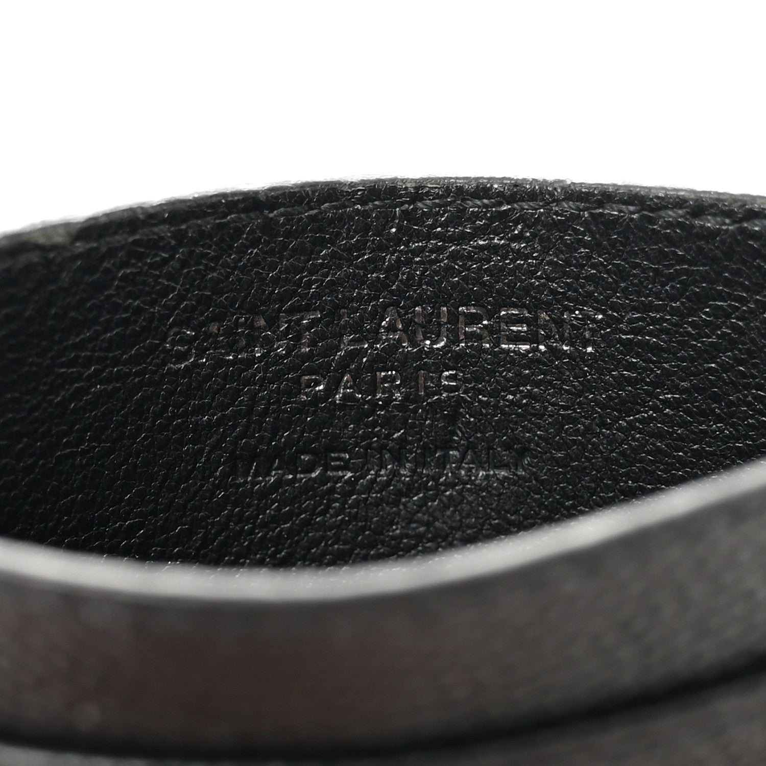 Saint Laurent Grain De Poudre Matelasse Chevron Monochrome Monogram Credit Card Case Black 6 of 12