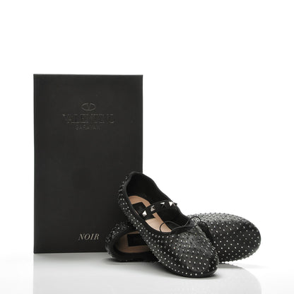 Valentino Garavani Nappa Crystal Studded Ballerina Flats 38 Black 8 of 8