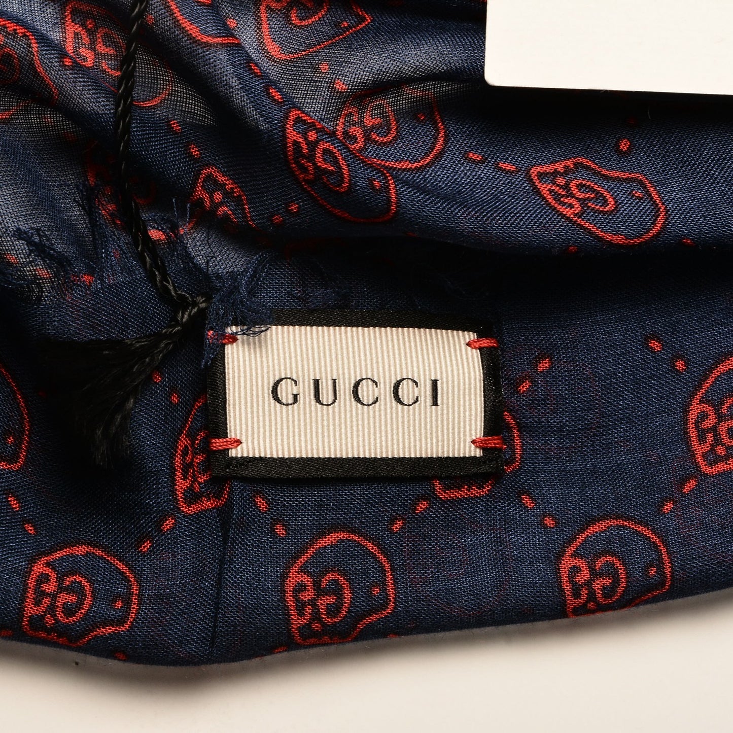 Modal Silk Twill GG Hamlet Square Scarf Sapphire Red