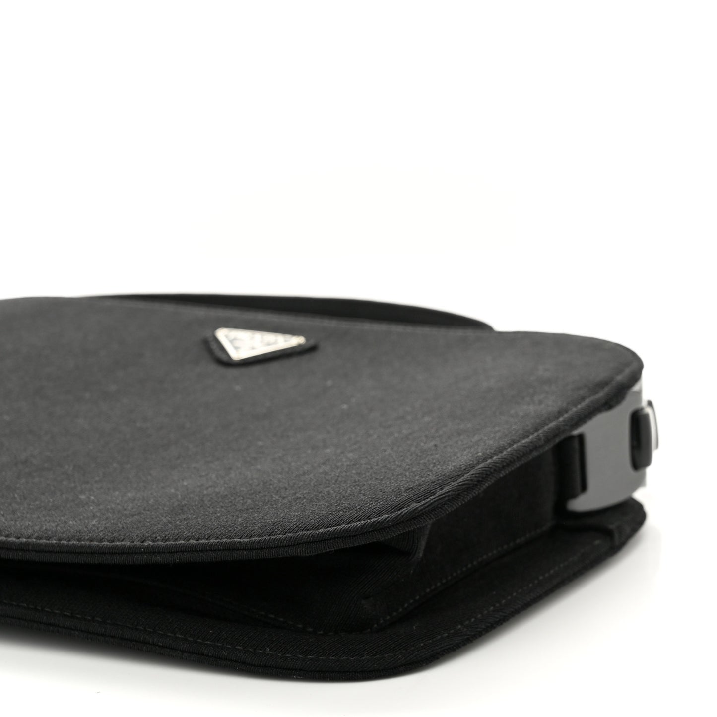 Fabric Structured Shoulder Bag Black