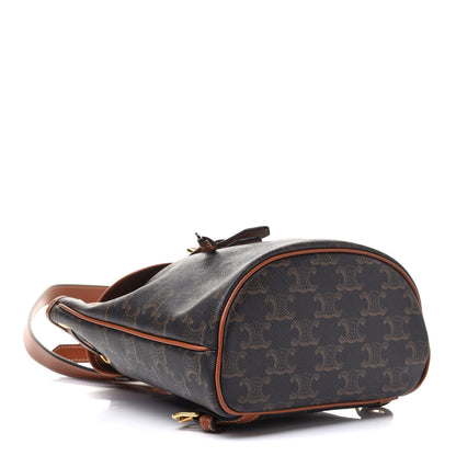 Celine Triomphe Canvas Calfskin Mini Folco Backpack Tan 4 of 9