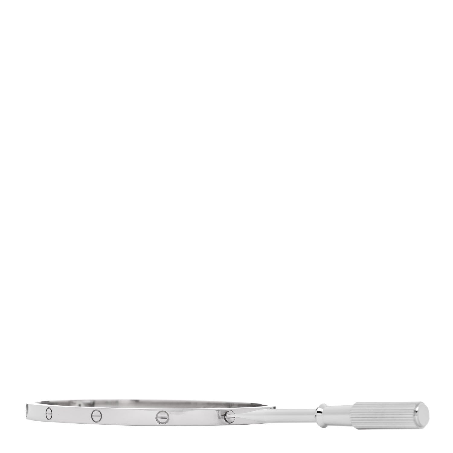 Cartier 18K White Gold Small LOVE Bracelet 18 4 of 8