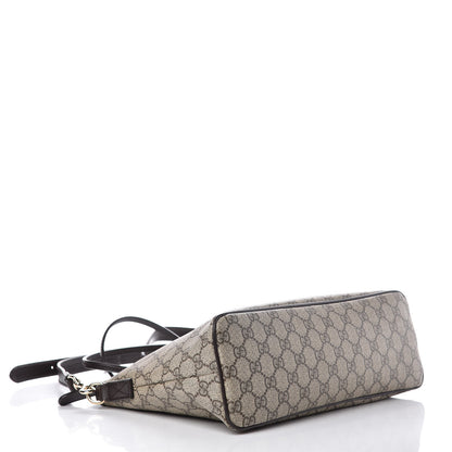 Gucci GG Supreme Monogram Small Zippered Tote Dark Brown 4 of 9