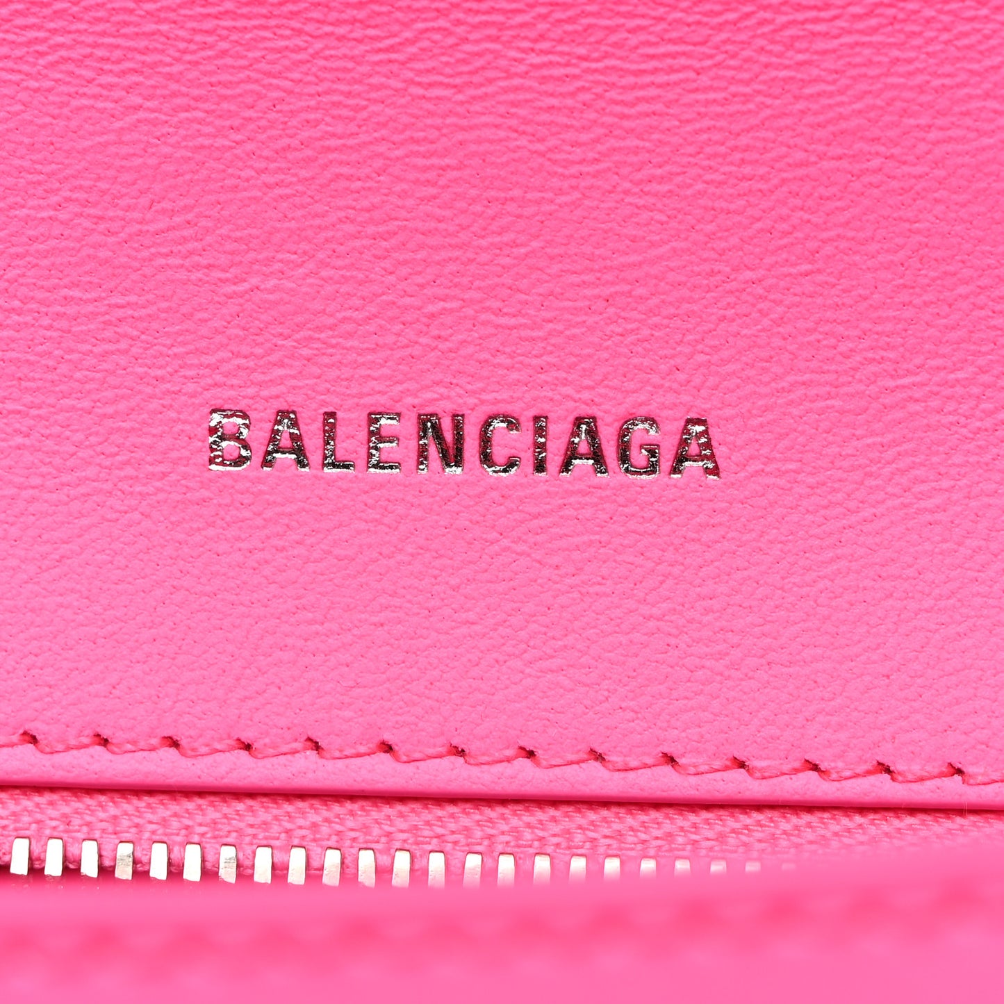 Shiny Box Calfskin Small Hourglass Top Handle Bag Fluo Pink