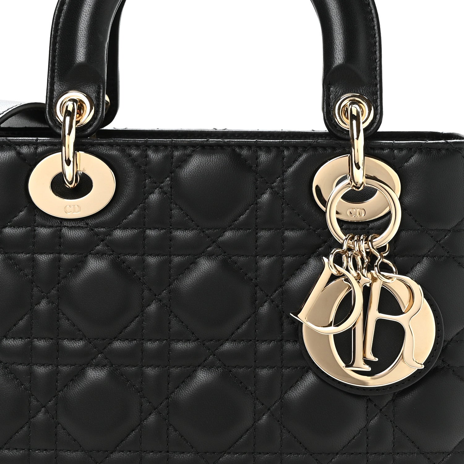 Christian Dior Lambskin Cannage Small My ABCDior Lady Dior Black