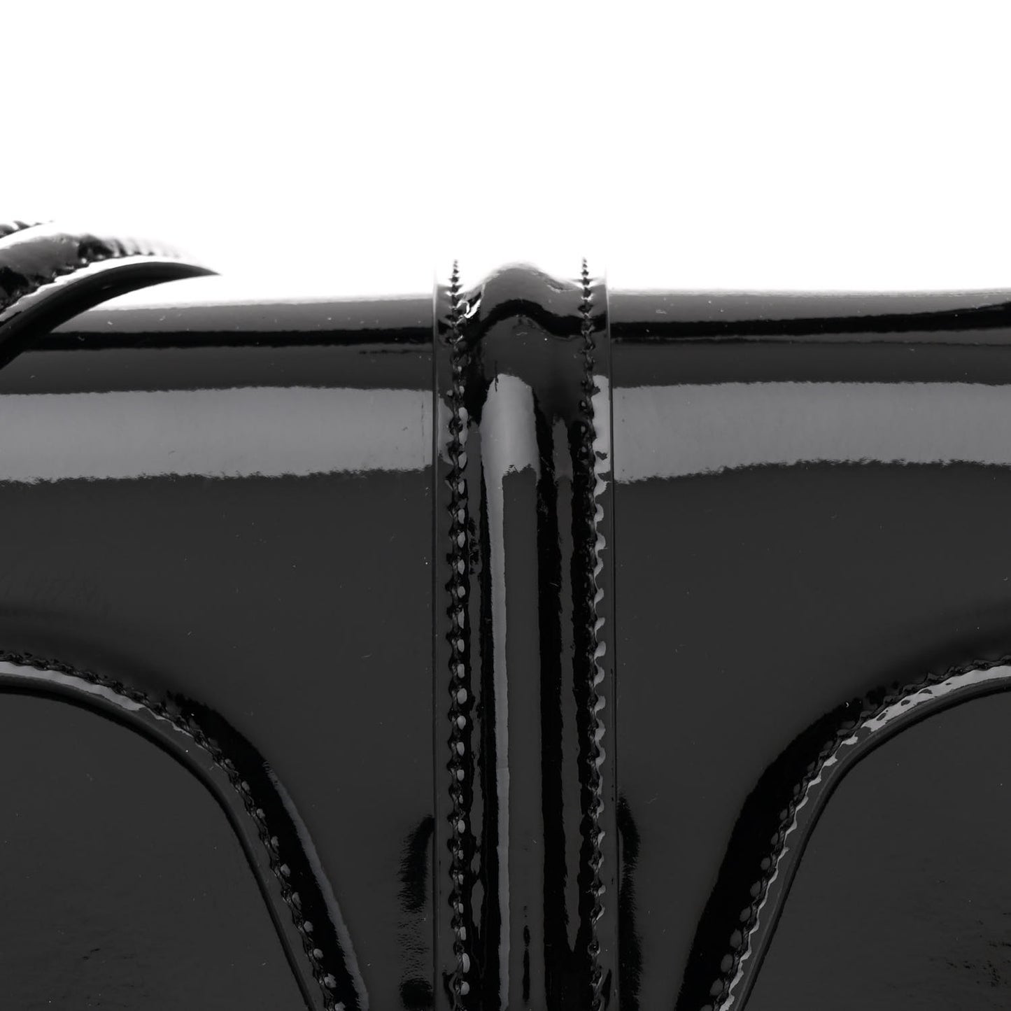 Patent Calfskin Small 16 Top Handle Bag Black
