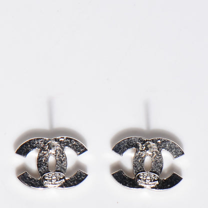 Chanel Crystal Timeless CC Earrings Silver 4 of 5