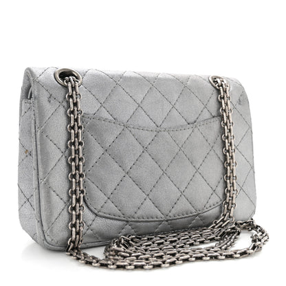 Chanel Metallic Calfskin Quilted Lucky Charms 2.55 Reissue 224 Flap Dark Silver 3 of 11