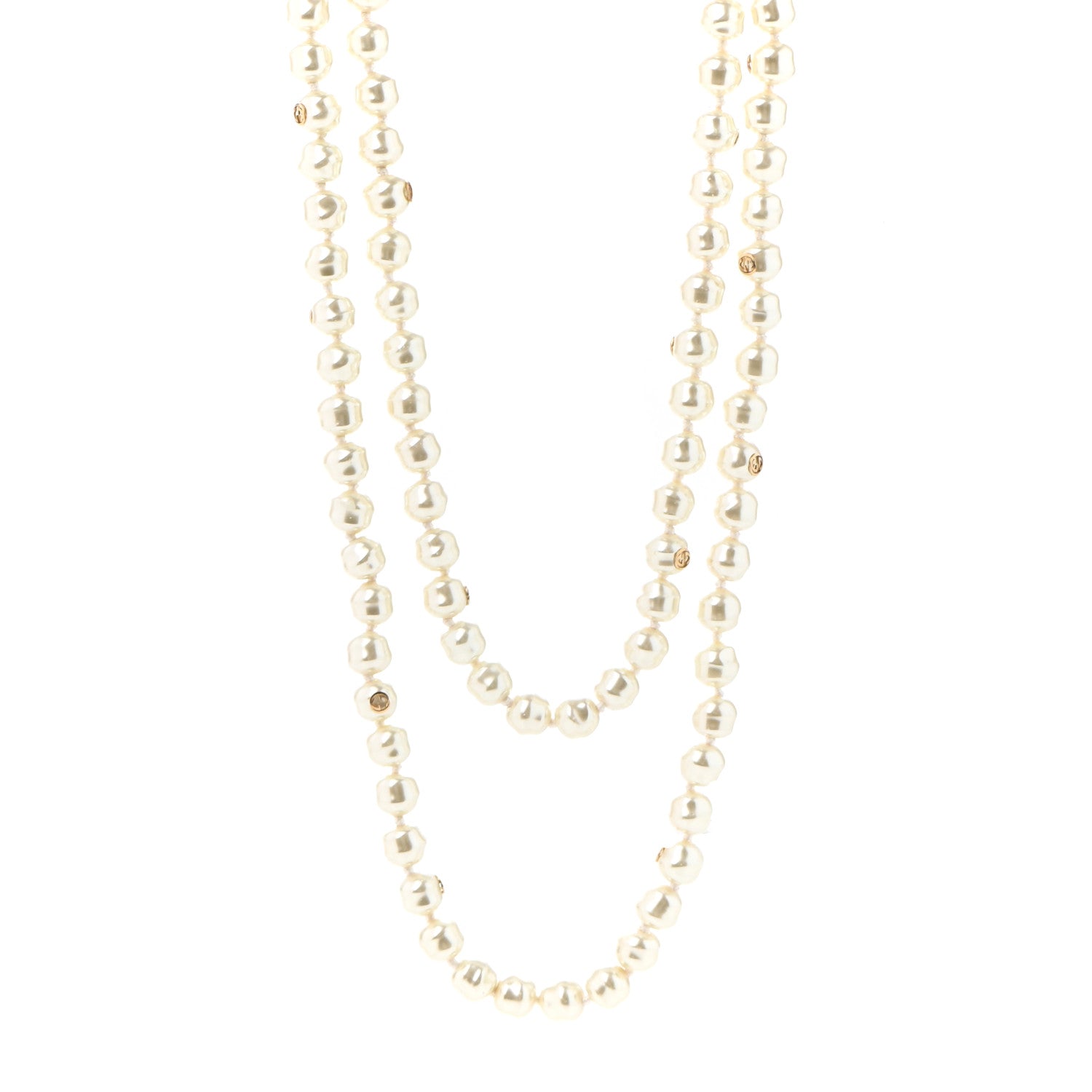 Gucci Pearl GG Sylvie Long Necklace 1 of 7