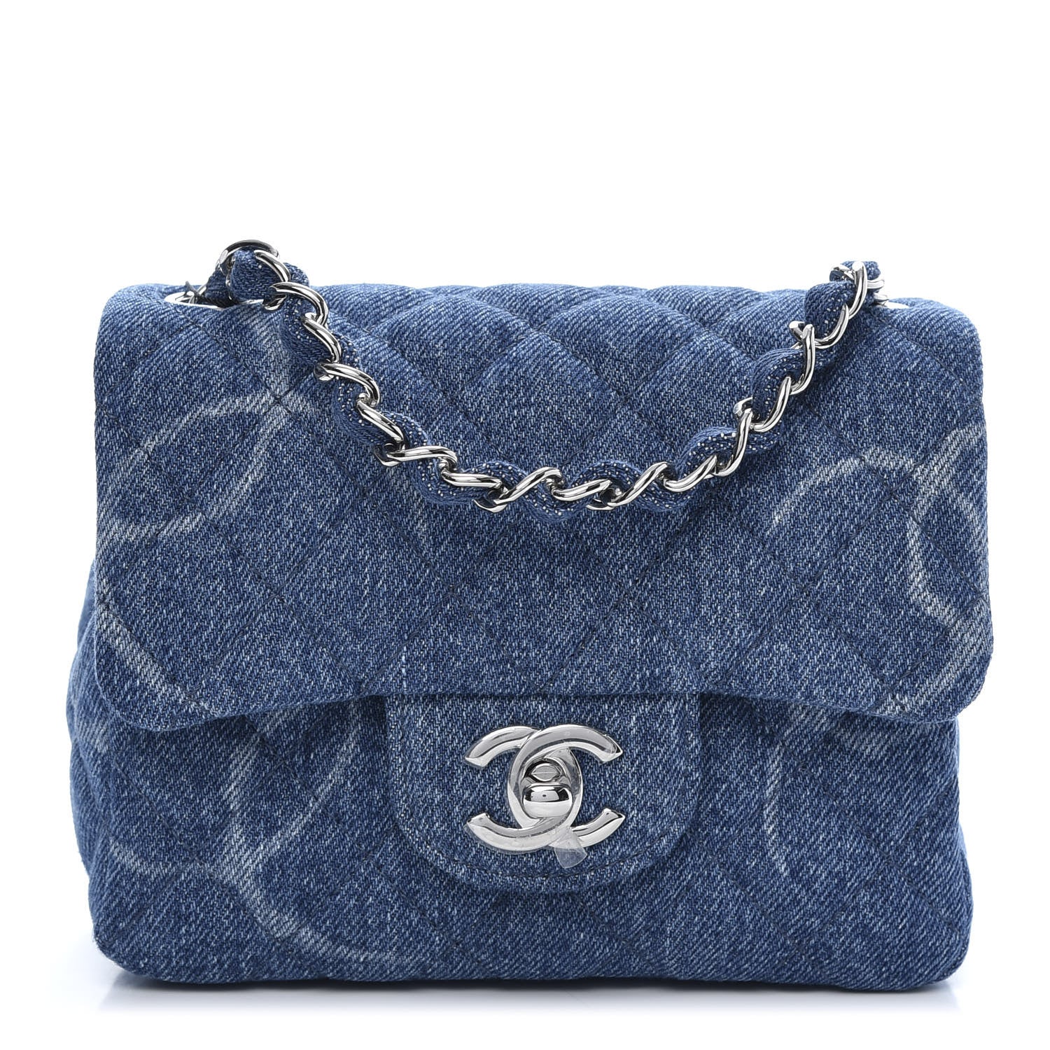 Chanel Denim CC Quilted Mini Square Flap Blue 1 of 11