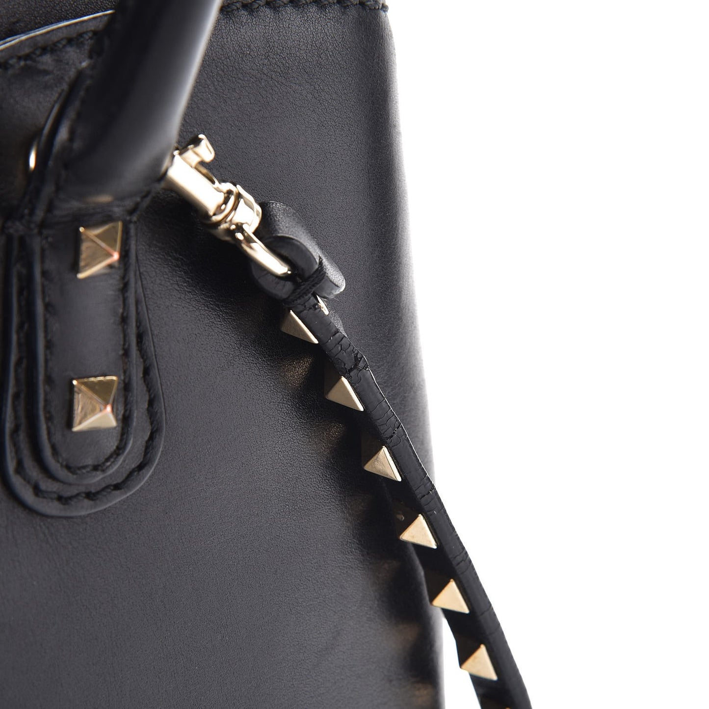 Vitello Rockstud Accordion Satchel Black