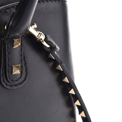 Valentino Garavani Vitello Rockstud Accordion Satchel Black 13 of 15