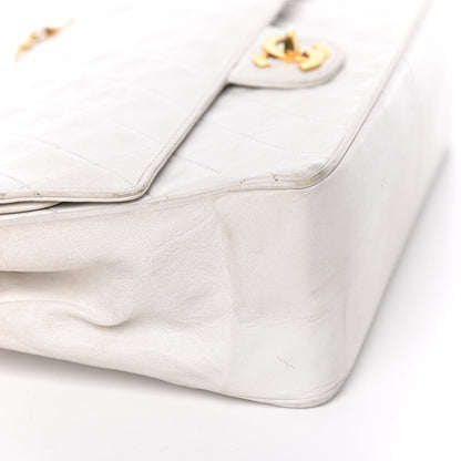 Chanel Lambskin Quilted Medium Double Flap White 21 of 27