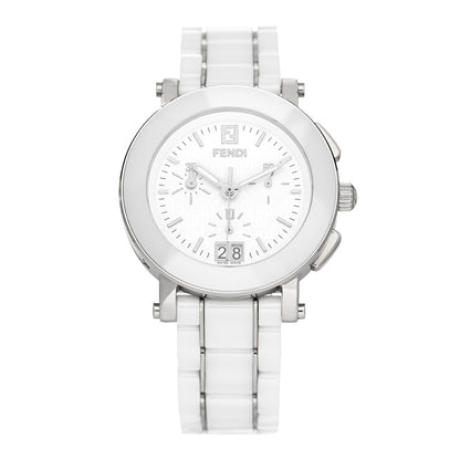Fendi Stainless Steel Ceramic 38mm Chronograph Quartz Watch White 1 of 4