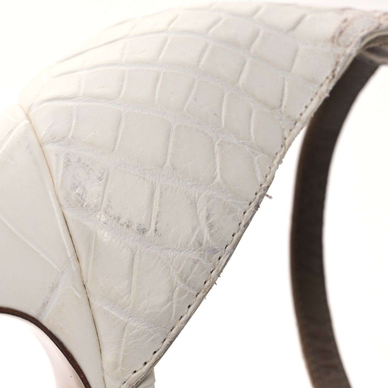 Hermes Matte Niloticus Crocodile Himalaya Premiere 105 Sandals 38.5 White 10 of 12
