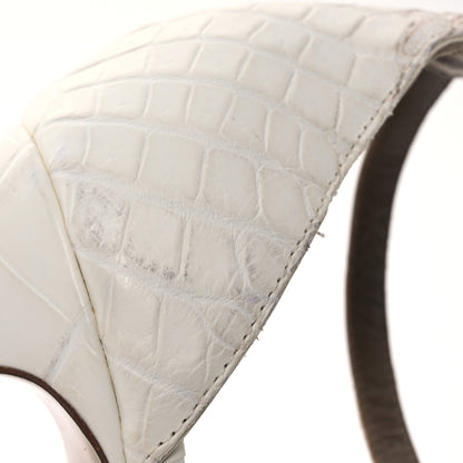 Hermes Matte Niloticus Crocodile Himalaya Premiere 105 Sandals 38.5 White 10 of 12