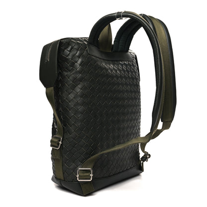 Bottega Veneta Calfskin Intrecciato Hydrology Backpack Camping Green 3 of 9