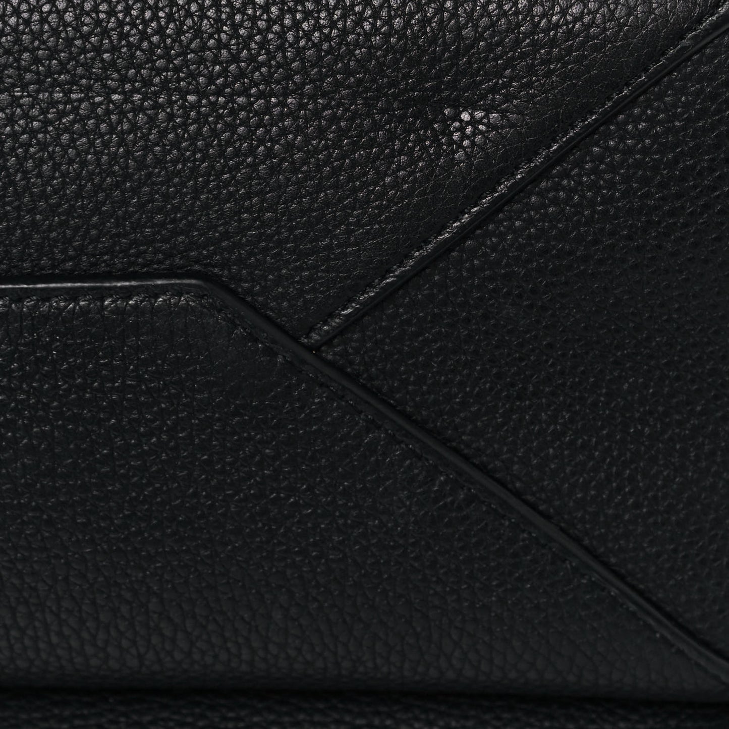 Baby Grained Calfskin Medium Tri-Fold Bag Black