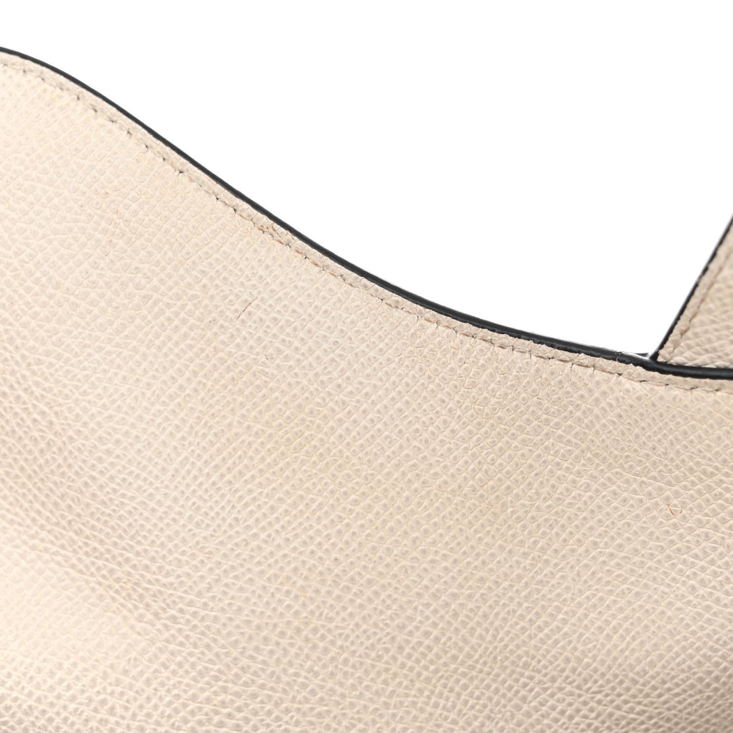 Grained Calfskin Saddle Bag White