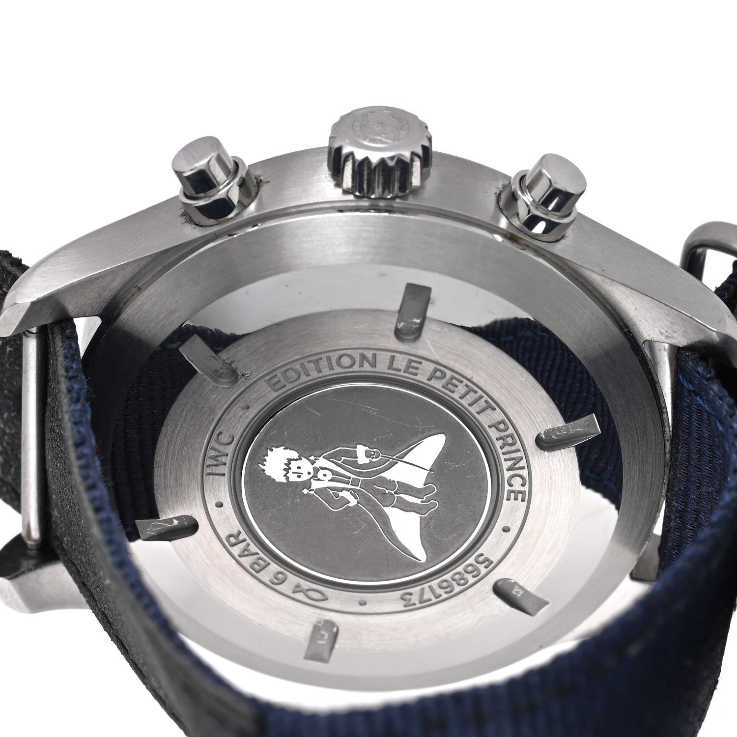 IWC Stainless Steel Fabric 43mm Pilot "Le Petit Prince" Chronograph Automatic Watch Blue IW377714 4 of 6