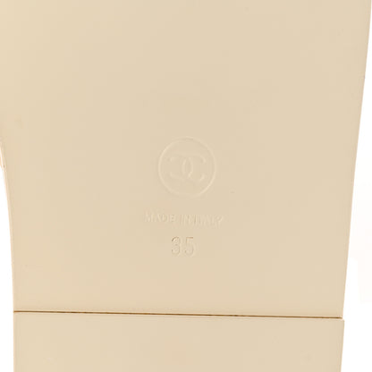 Chanel Lambskin Cha-Nel Mule Sandals 35 Ivory Multicolor 6 of 7